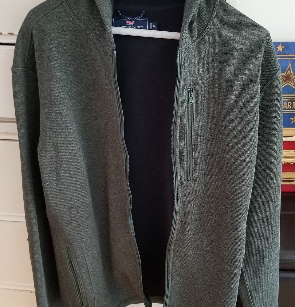 Vineyard Vine fleece-lined full-zip sweatshirt.